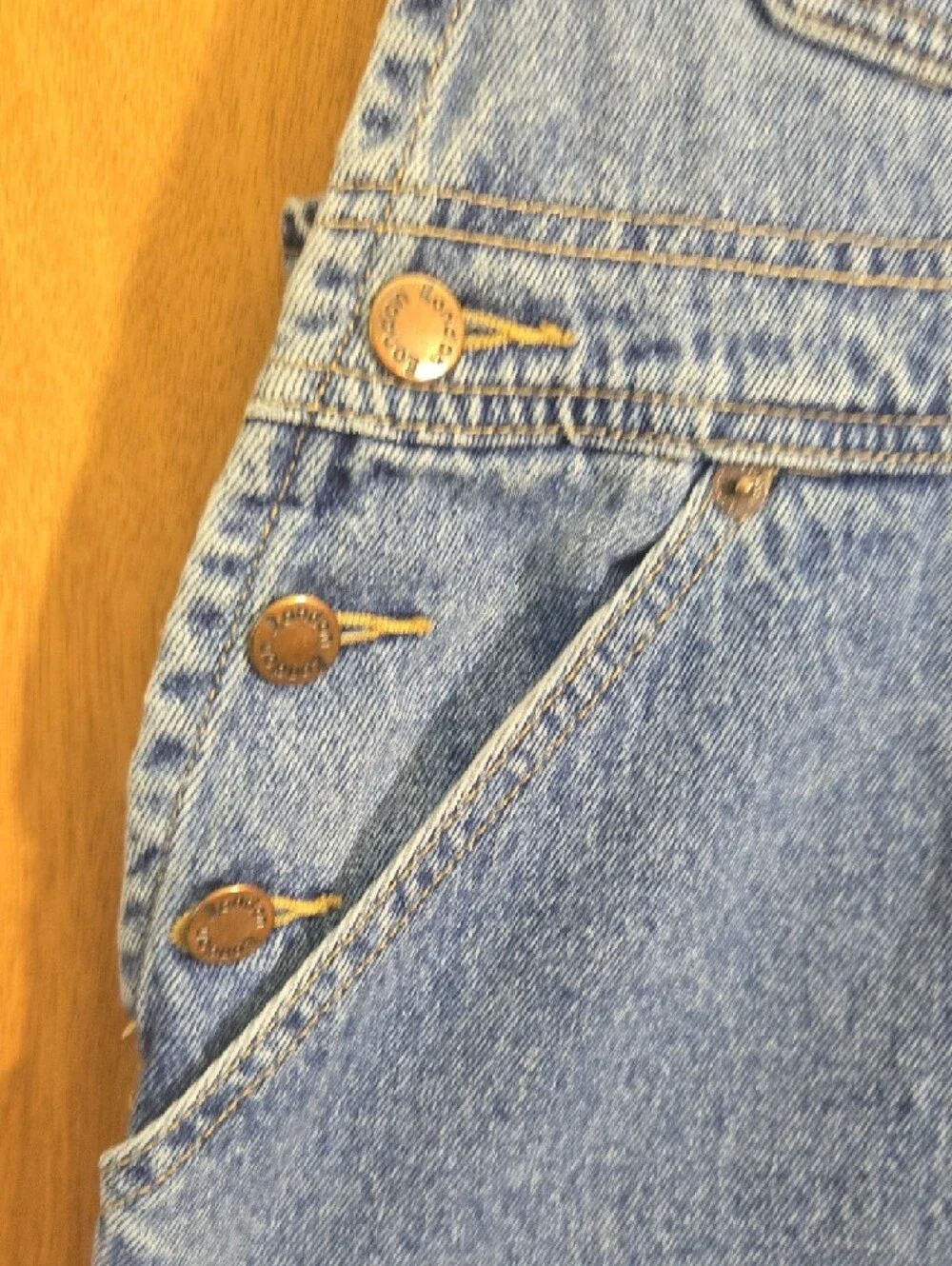 Light Wash Straight Leg Blue Denim Vintage 100 Cotton London Overalls Jumpsuit - Picture 3 of 12